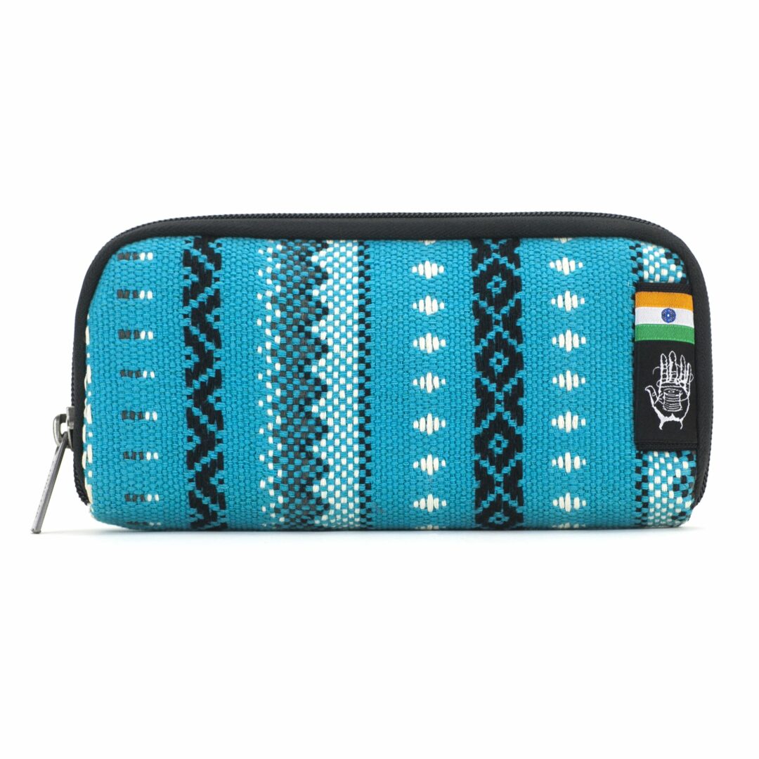 Chiburi Accordion Wallet RFID Block Viva con Agua Blue von Ethnotek